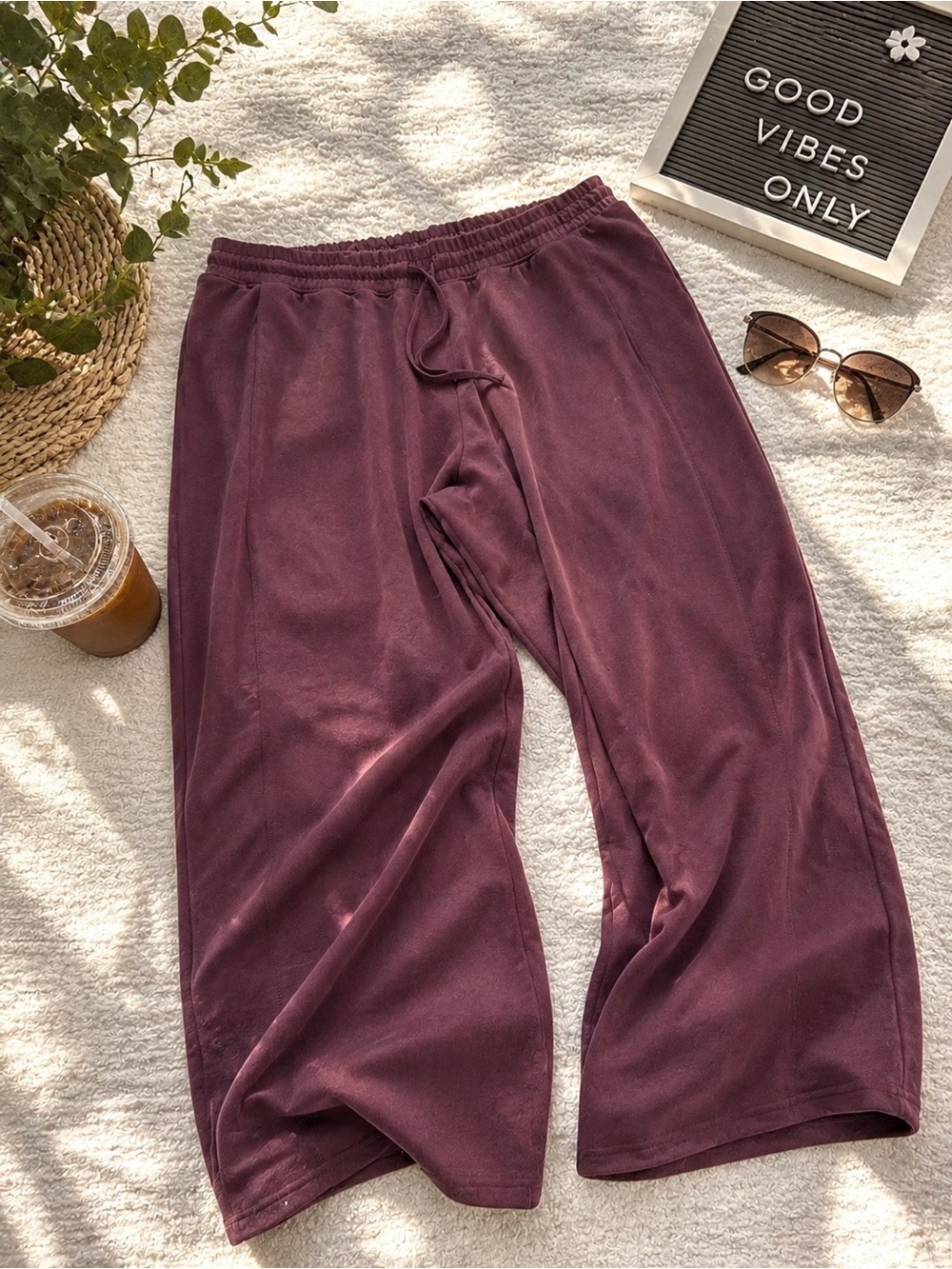 Maurices Women's Maroon Track Pants - Elastic Waist Joggers